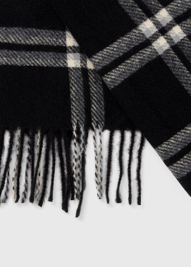 Black Dark Check Scarf