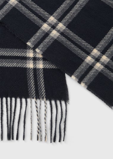 Navy Check Scarf