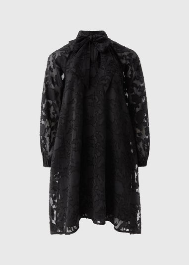 Black Tie Neck Mini Dress