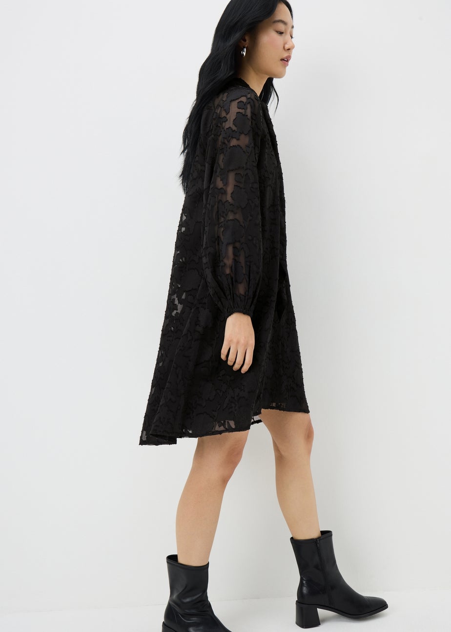 Black Tie Neck Mini Dress