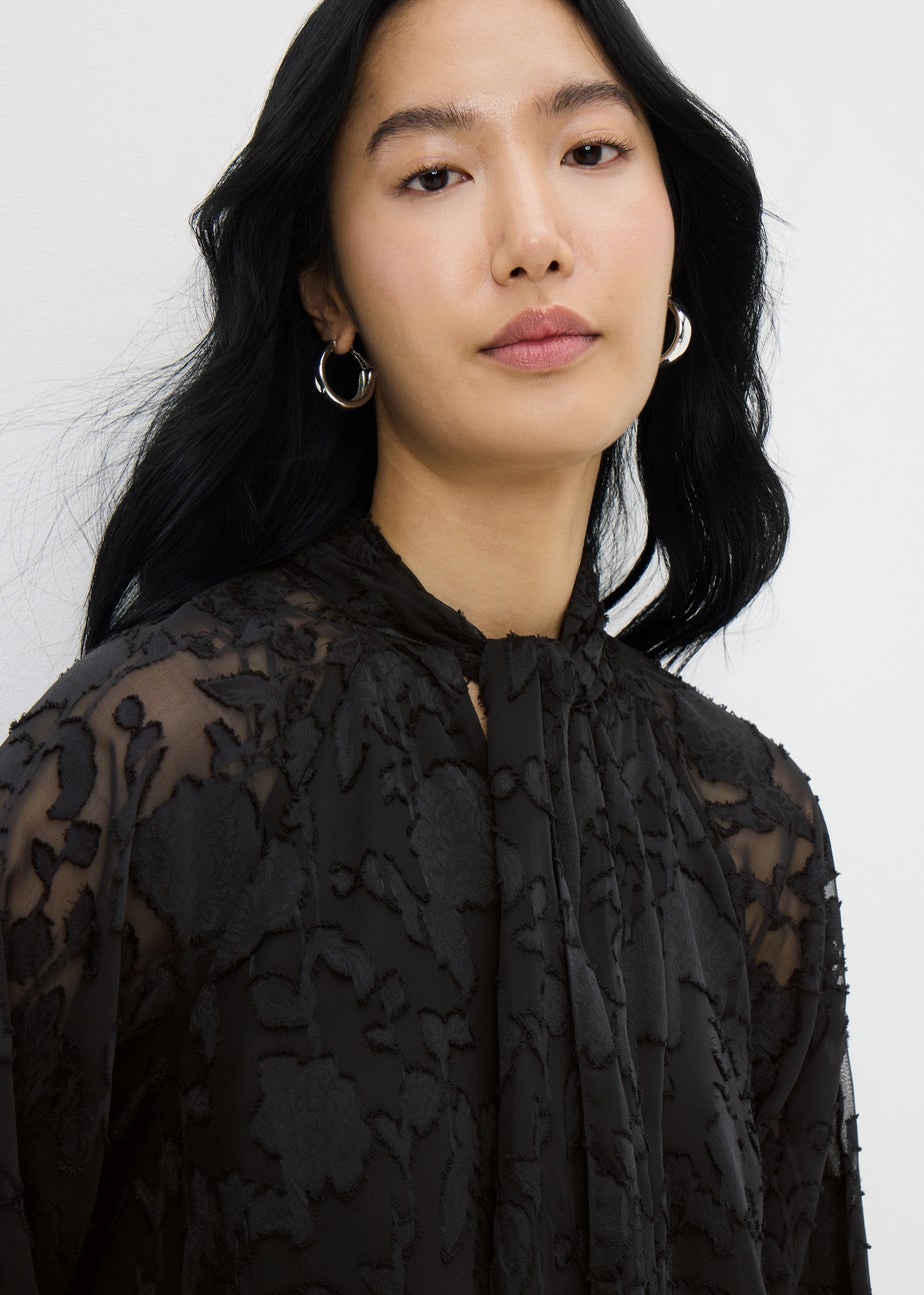 Black Tie Neck Mini Dress