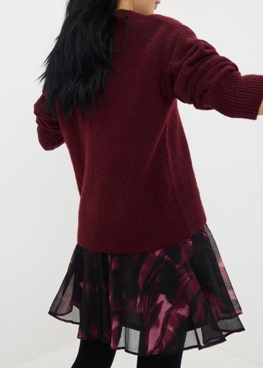 Black Printed Tiered Skirt