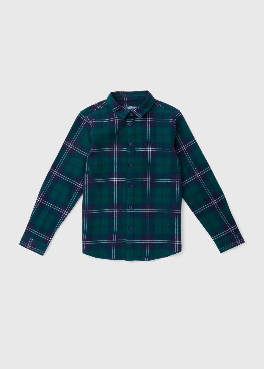Boys Green Check Shirt (7-15yrs)