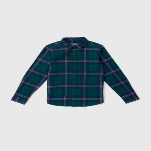 Boys Green Check Shirt (7-15yrs)