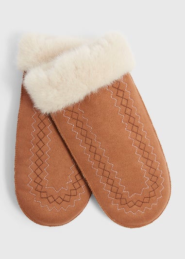 Tan Shearling Glove