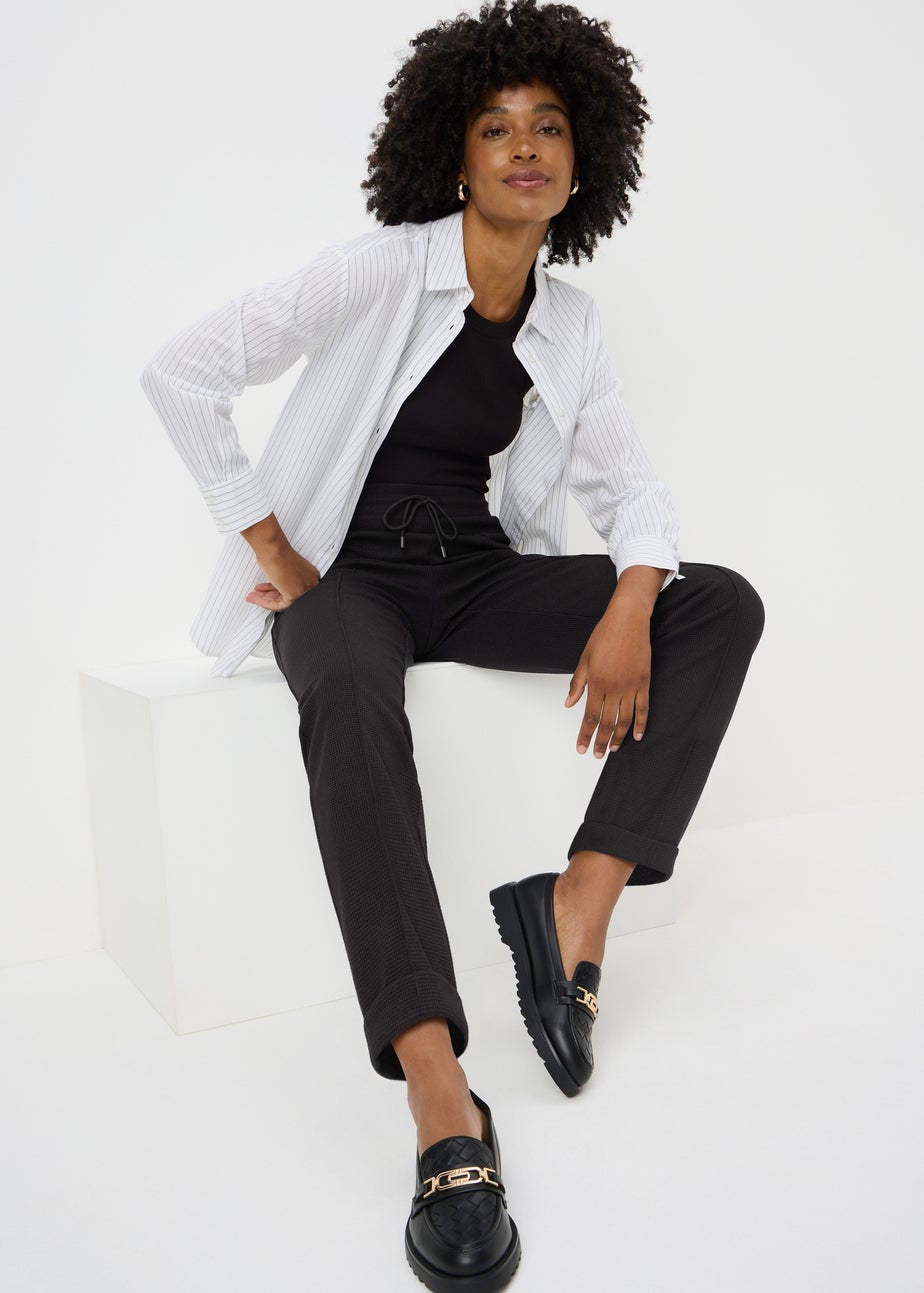 Black Waffle Trousers