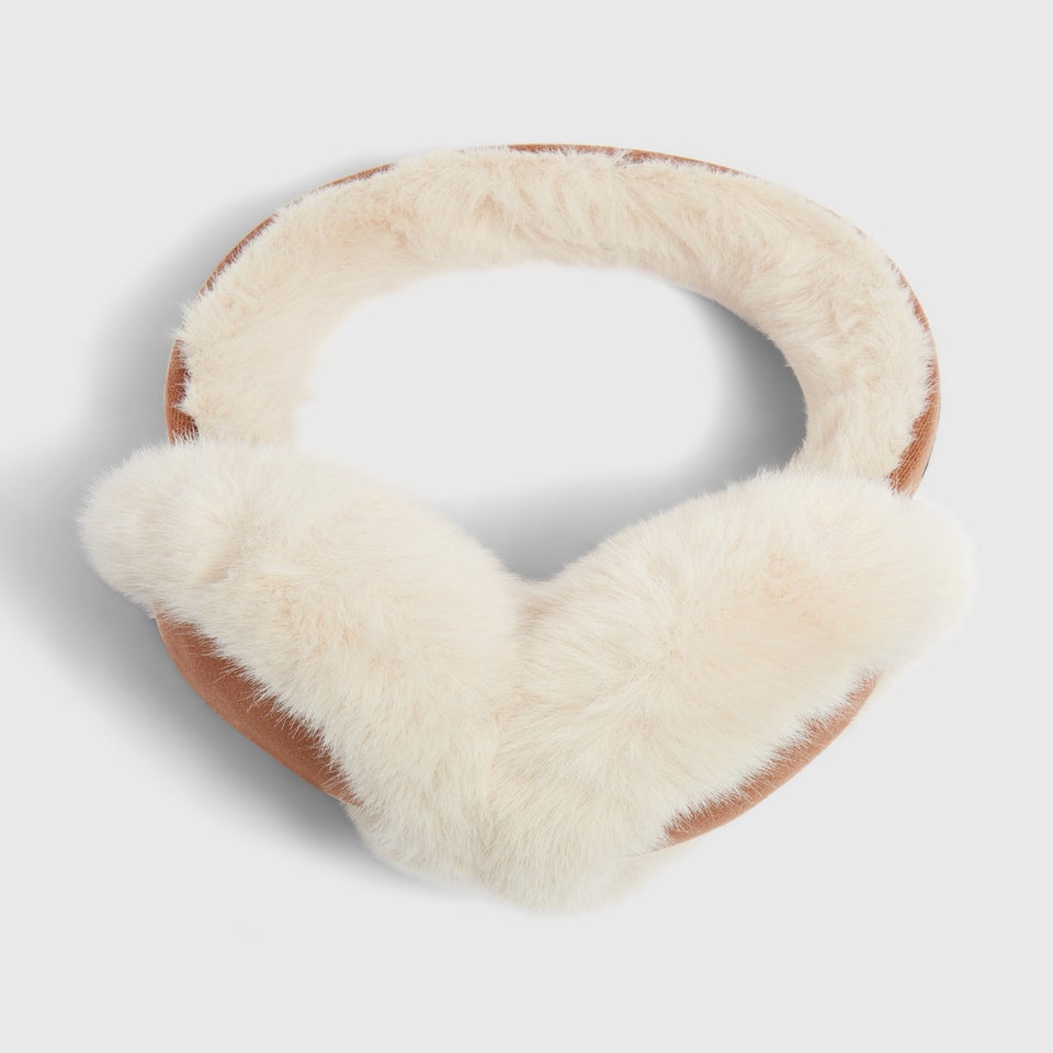 Tan Shearling Ear Muffs