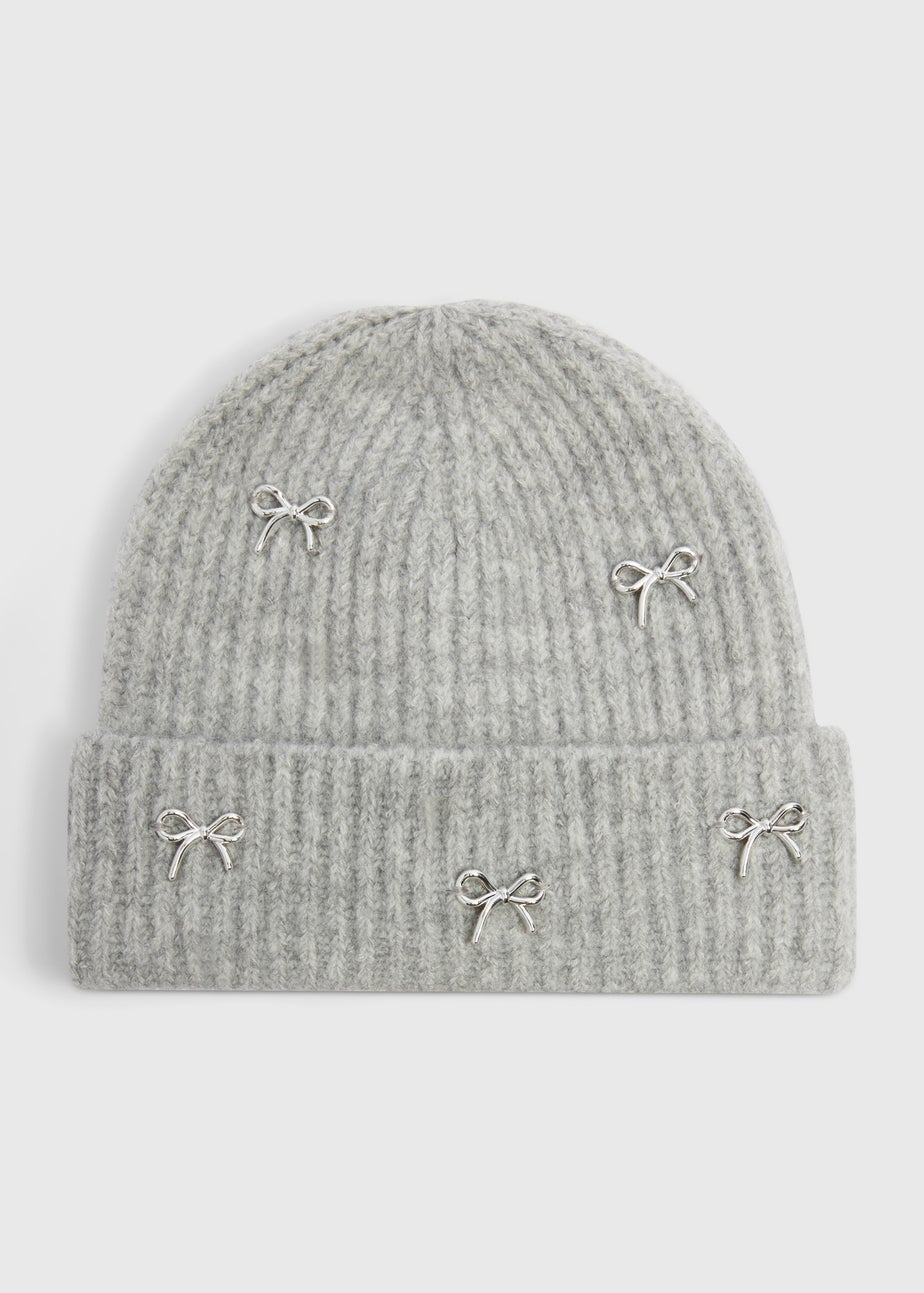 Grey Bows Beanie