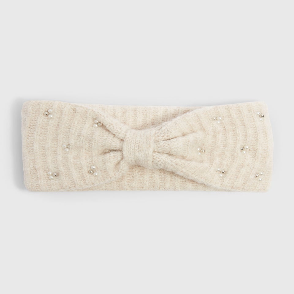 Oatmeal Pearl Headband