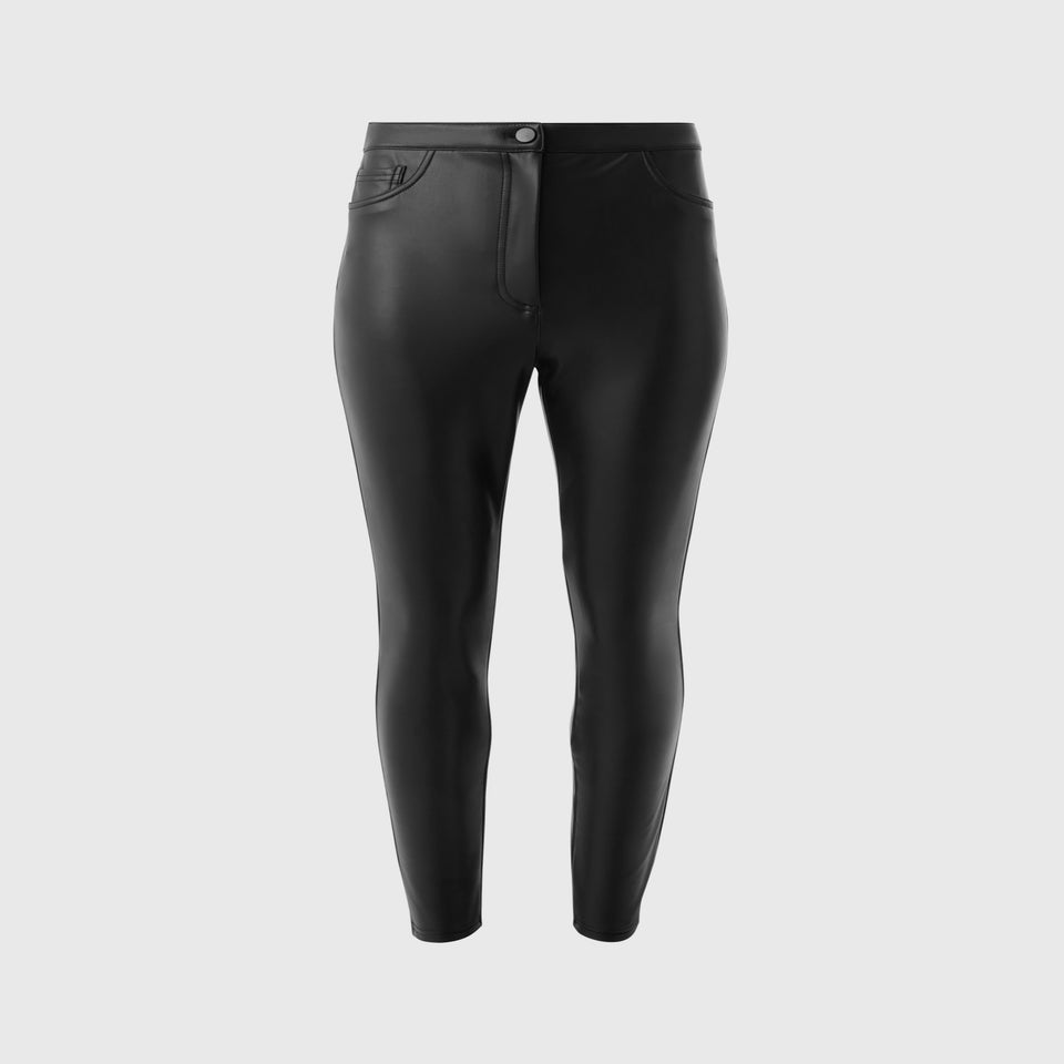 Black Faux Leather Skinny Trousers