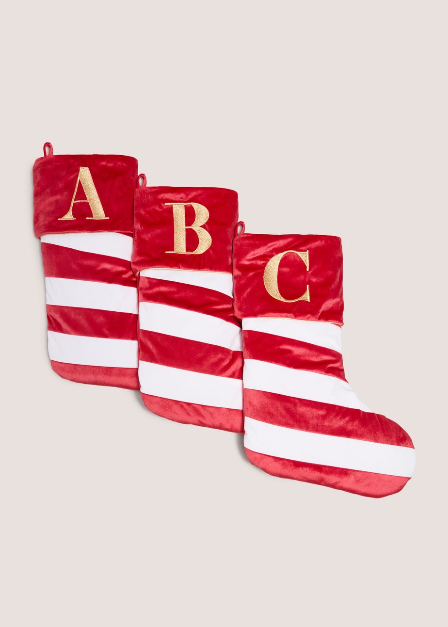 Red Stripe Alphabet Stocking