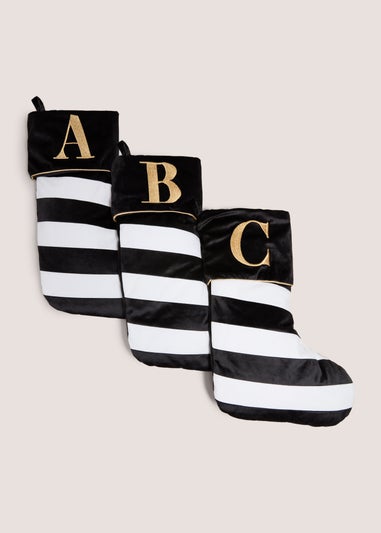 Black Stripe Alphabet Stocking