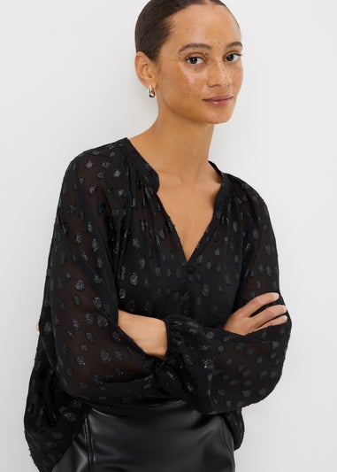 Black Chiffon Blouse