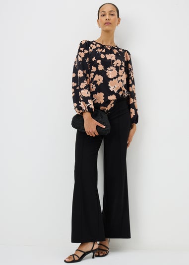 Pink Floral Long Sleeve Blouse