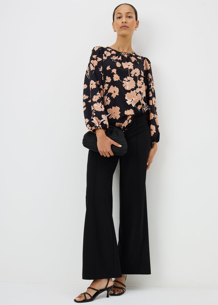 Pink Floral Long Sleeve Blouse