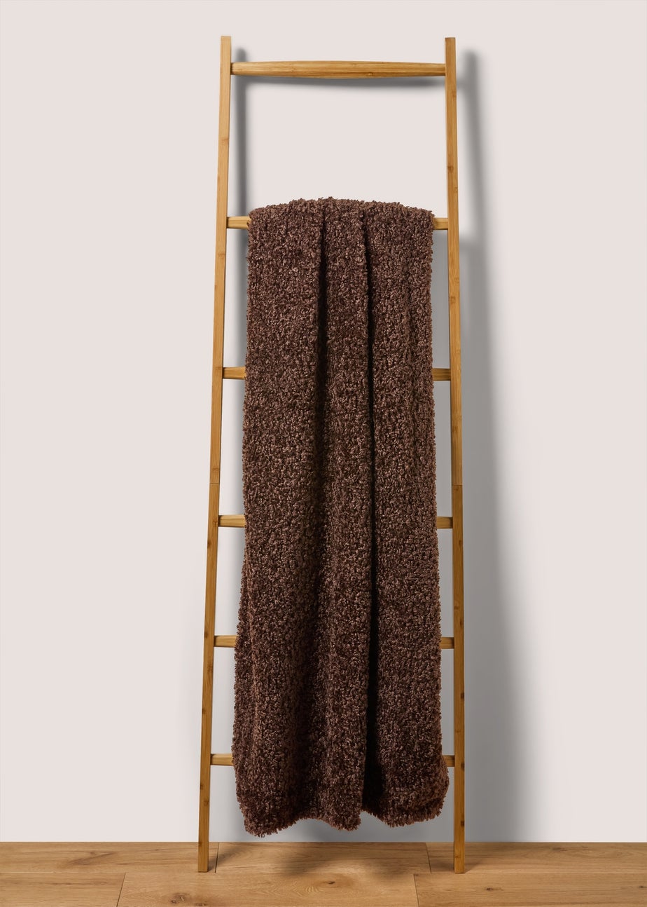 Brown Boucle Throw