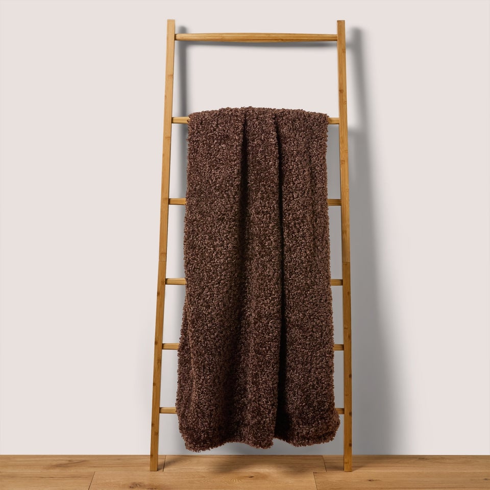 Brown Boucle Throw