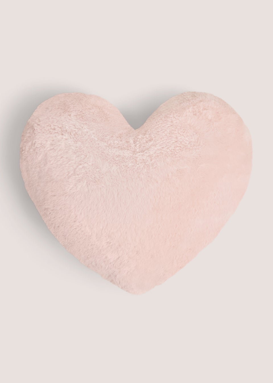 Pink Heart Shaped Faux Fur Cushion