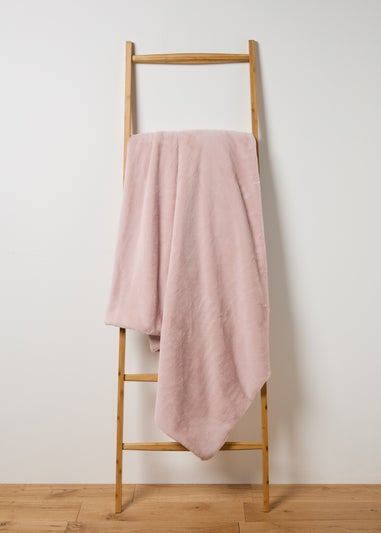 Pink Faux Fur Throw
