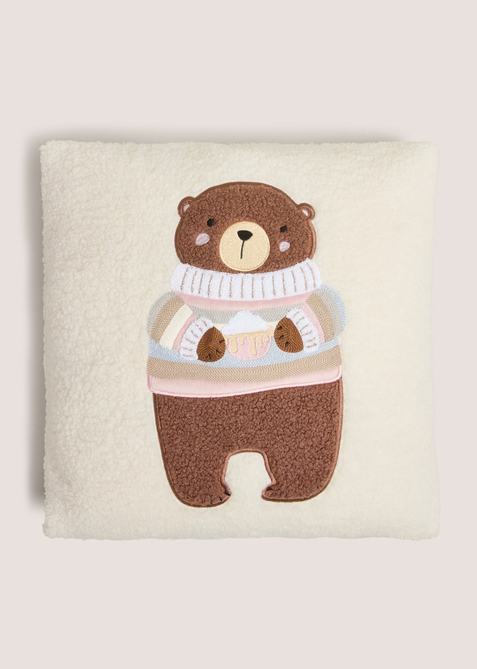 Cosy Bear Embroidered Cushion