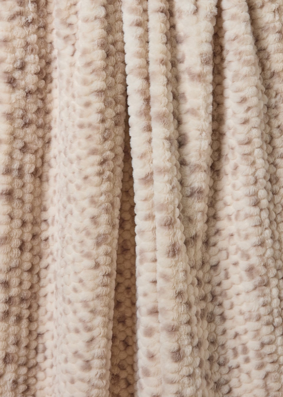 Cream Snow Leopard Faux Fur Throw