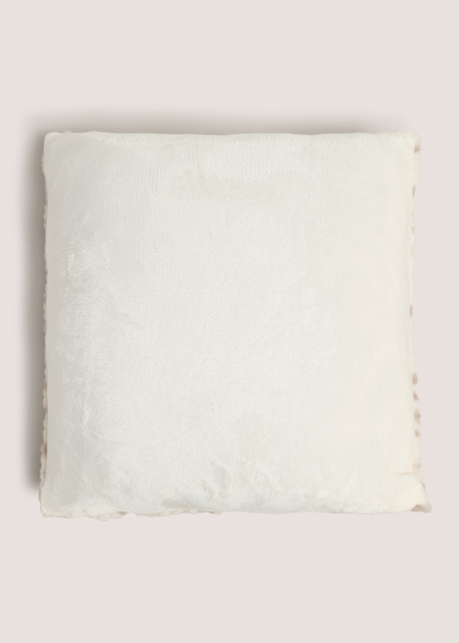 Cream Snow Leopard Faux Fur Cushion