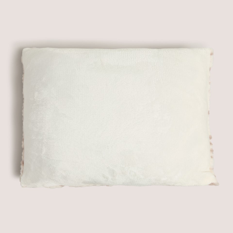 Cream Snow Leopard Faux Fur Cushion