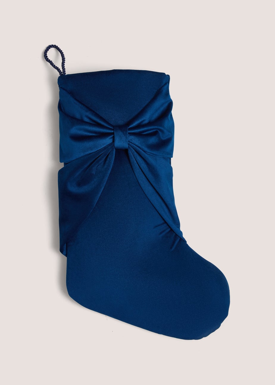 Blue Bow Stocking