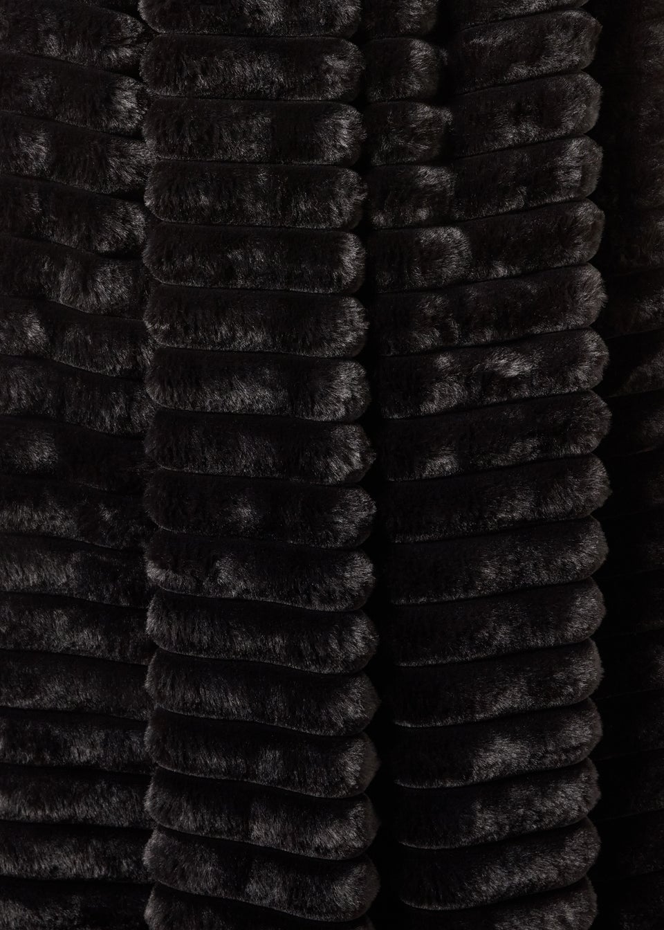 Black Ribbed Faux Fur Throw
