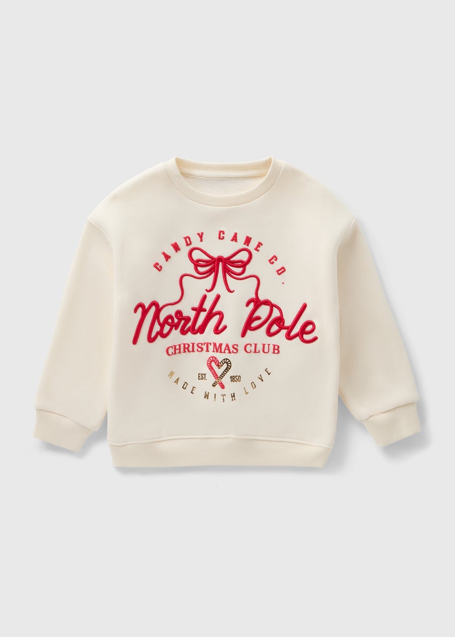 Girls Cream North Pole Mini Me Sweatshirt (1-7yrs)