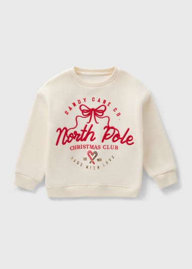Girls Cream North Pole Mini Me Sweatshirt (1-7yrs)