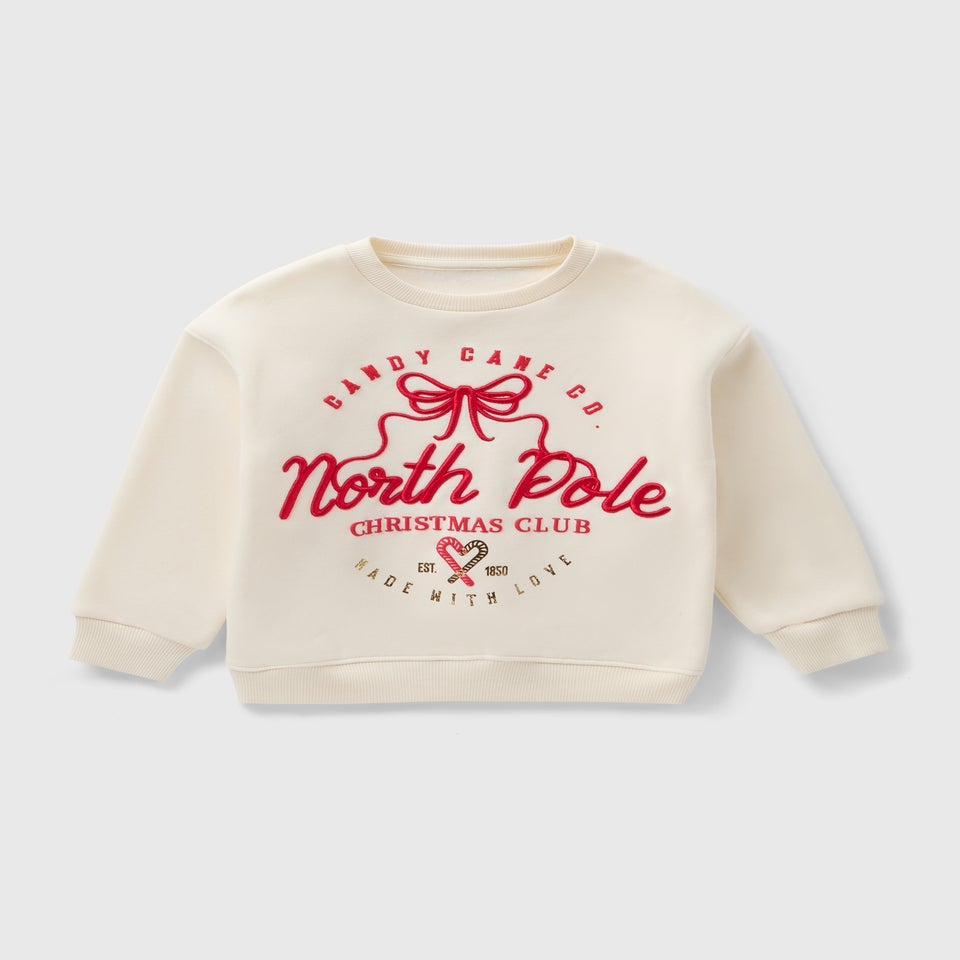 Girls Cream North Pole Mini Me Sweatshirt (1-7yrs)