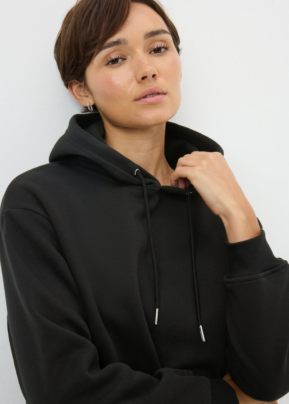 Black Longline Hoodie
