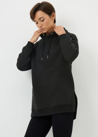 Black Longline Hoodie
