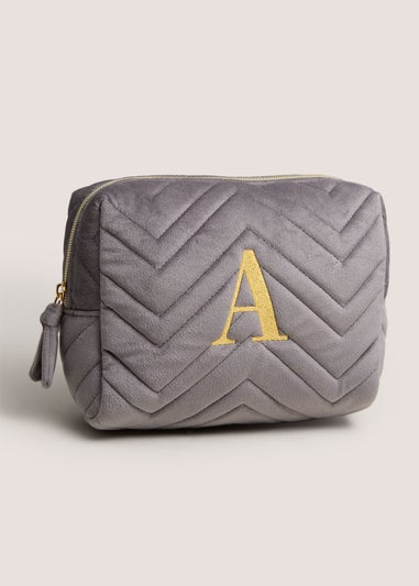 Grey Alphabet Make Up Bag