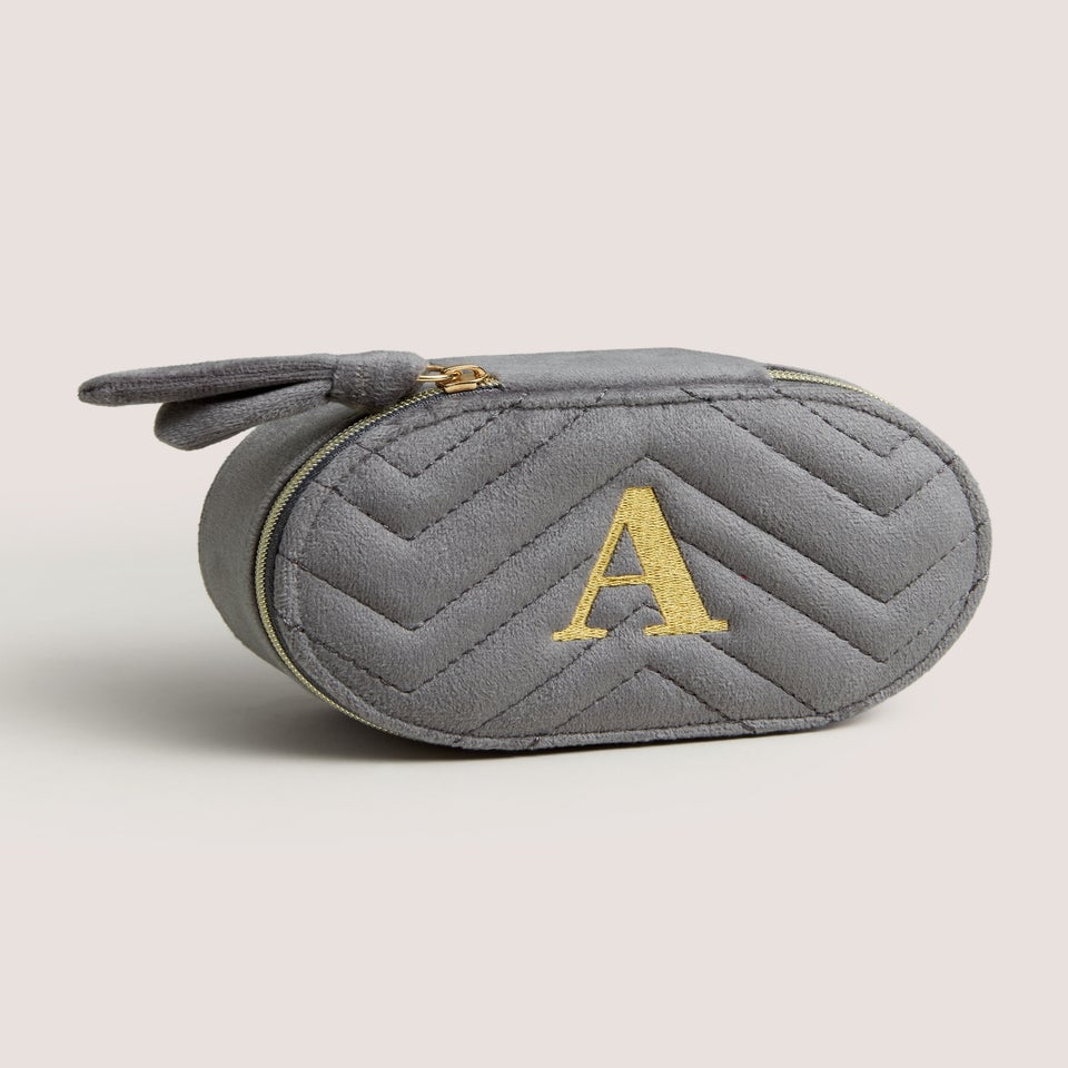 Grey Alphabet Jewellery Box