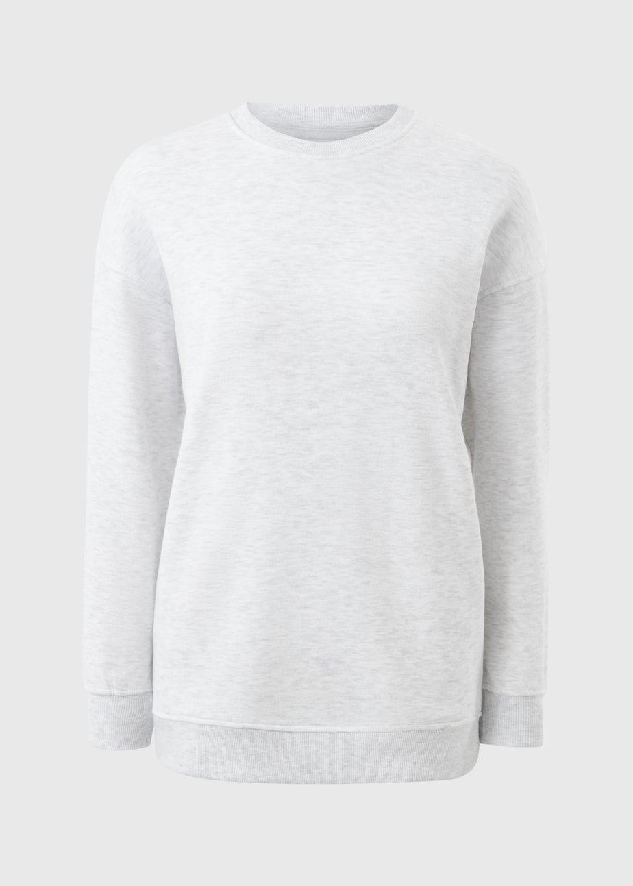 Grey Marl Longline Sweatshirt