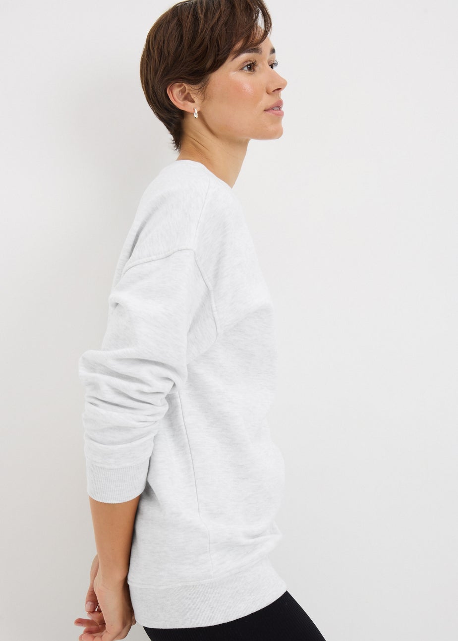 Grey Marl Longline Sweatshirt