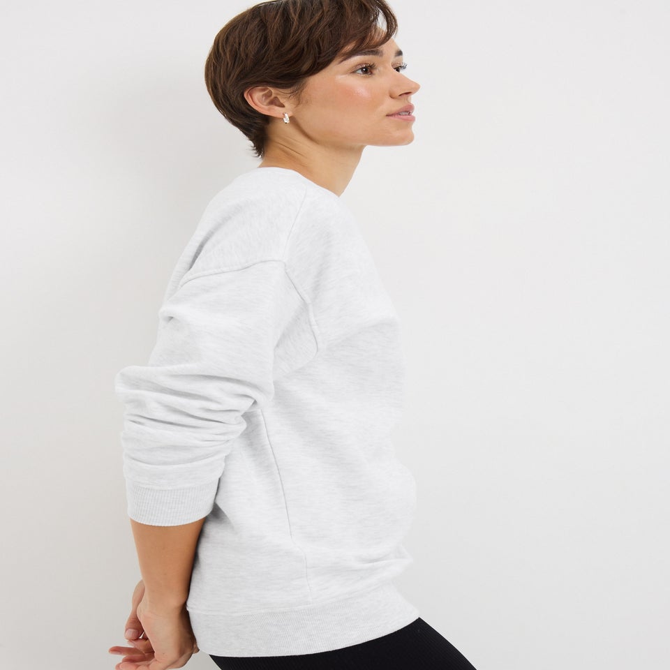 Grey Marl Longline Sweatshirt