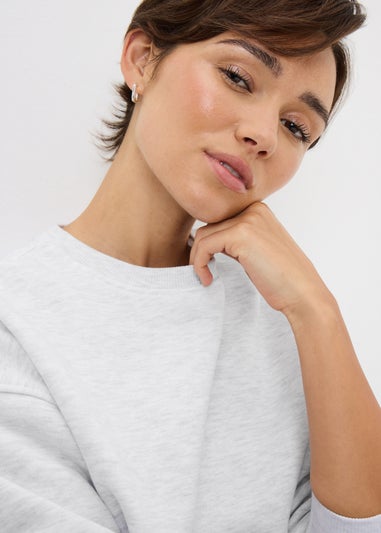 Grey Marl Longline Sweatshirt