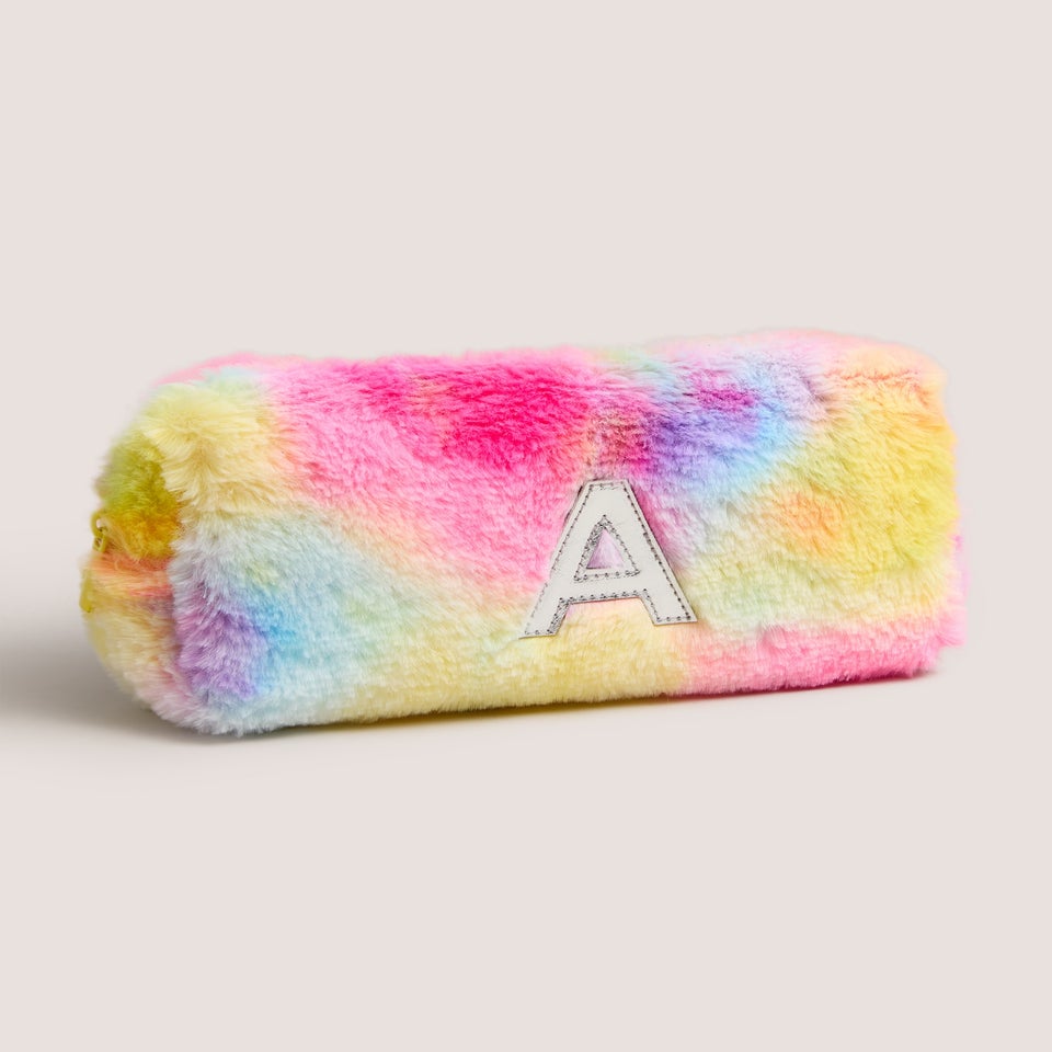 Multicoloured Fluffy Alphabet Pencil Case