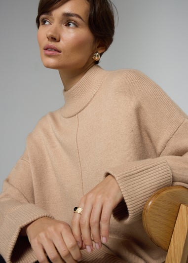 Beige Oversized Jumper