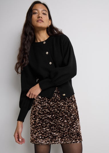 Et Vous Black Button Cardigan