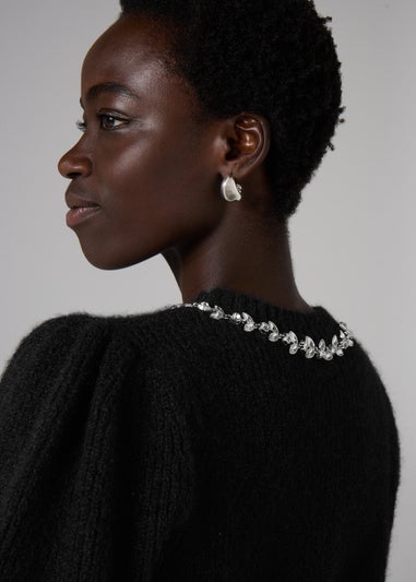 Et Vous Black Fluffy Jumper