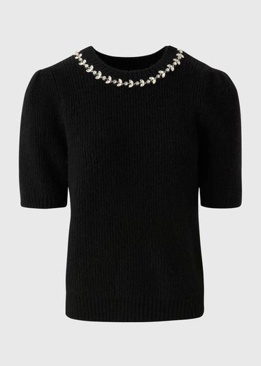 Et Vous Black Fluffy Jumper