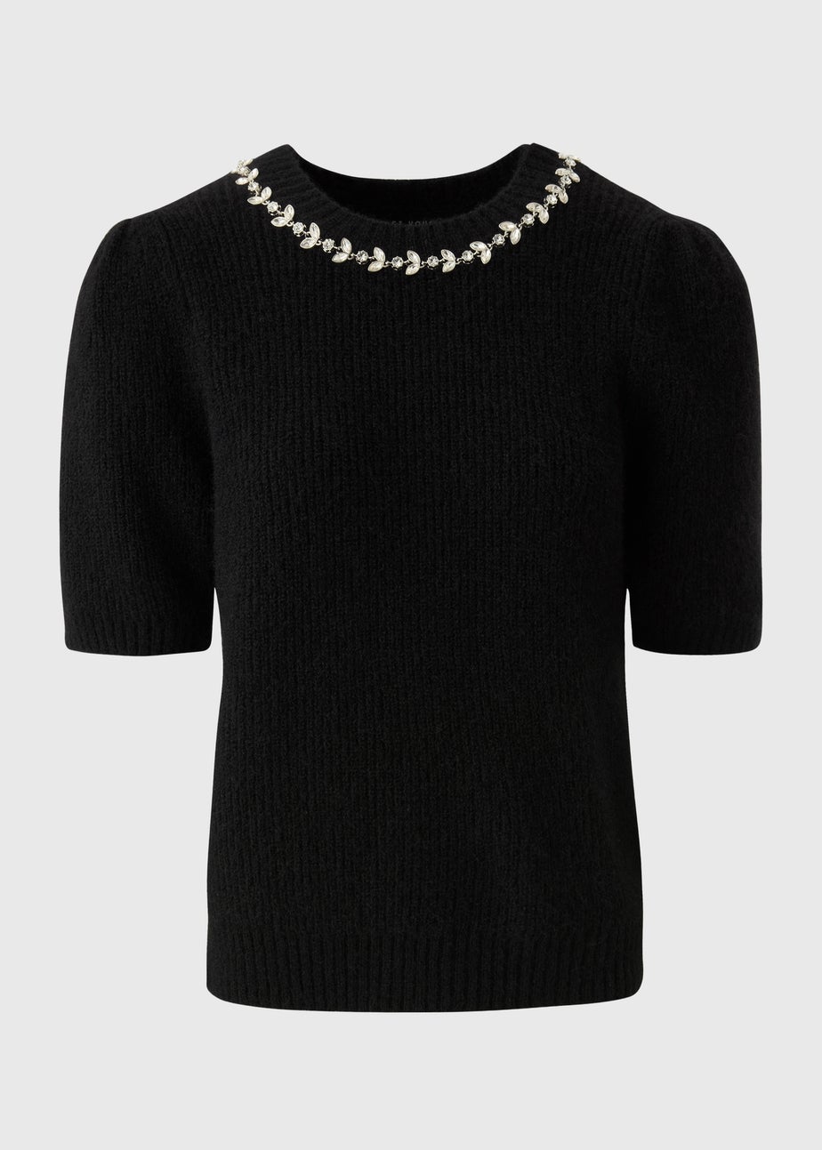 Et Vous Black Fluffy Jumper