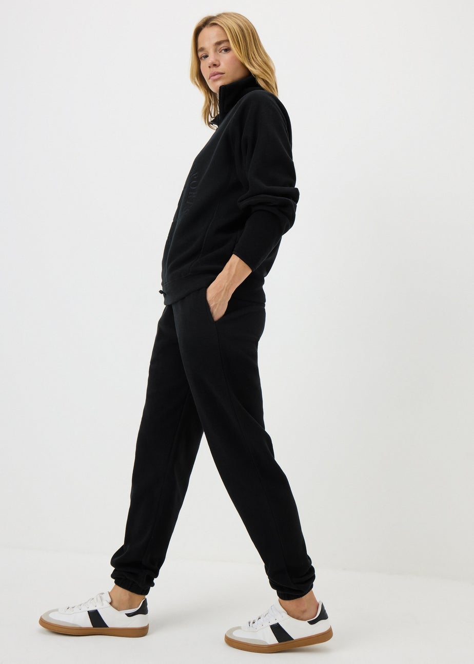 Black Microfleece Jogging Bottoms