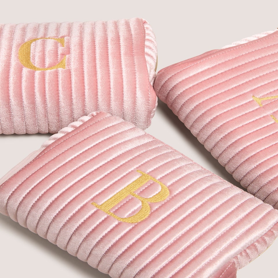 Pink Alphabet Makeup Bag