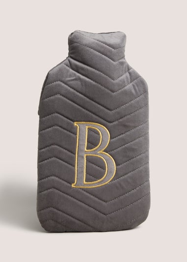 Grey Alphabet Hot Water Bottle