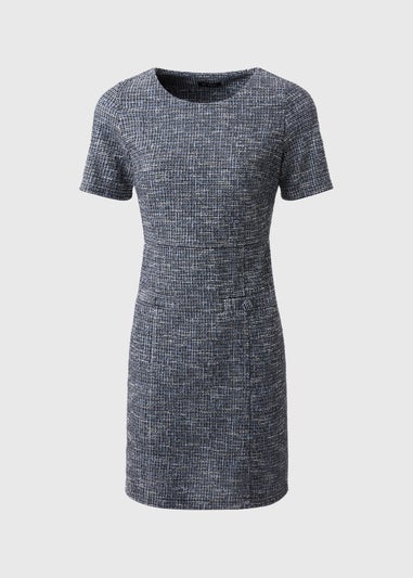 Et Vous Blue Boucle Ponte Mini Dress